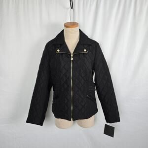 Marc New York Andrew Mark Puffer Jacket Women's S Petite Black Full Zip NWT